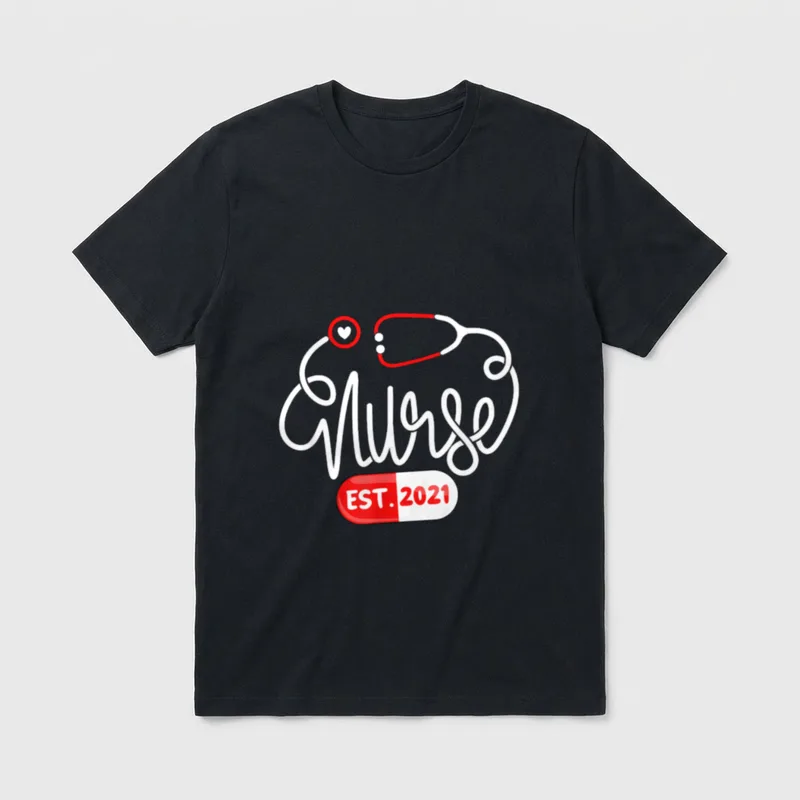 RN Nursing School Nurse Graduation Established T-Shirt – Classic T-Shirt in Black