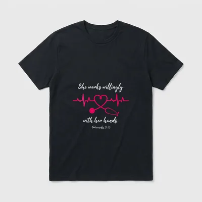 RN Nurse Life Heartbeat Proverbs Cool T-Shirt – Classic T-Shirt in Black