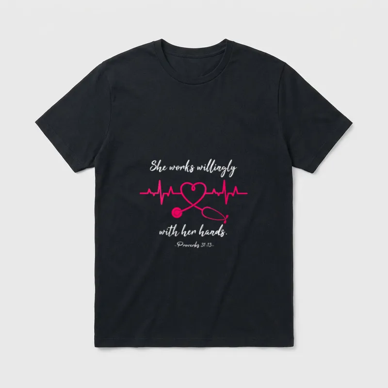 RN Nurse Life Heartbeat Proverbs Cool T-Shirt – Classic T-Shirt in Black