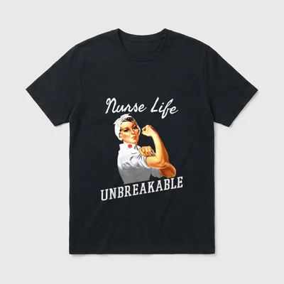 Rosie Riveter Nurse Unbreakable T-Shirt – Classic T-Shirt in Black
