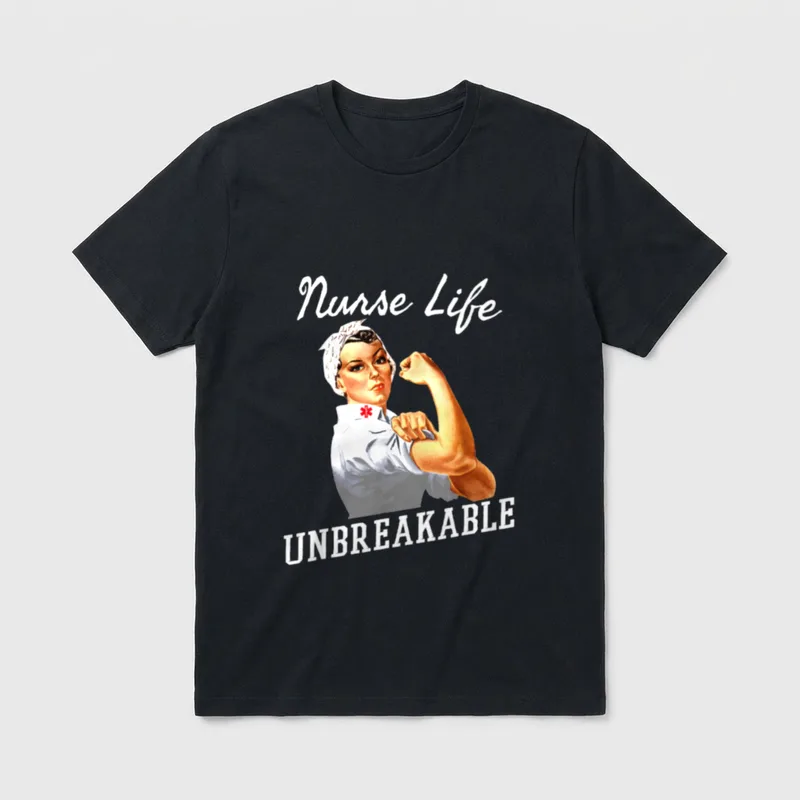 Rosie Riveter Nurse Unbreakable T-Shirt – Classic T-Shirt in Black