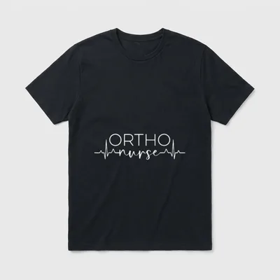 Orthopedic Nurse Heartbeat Ortho Nursing RN T-Shirt – Classic T-Shirt in Black