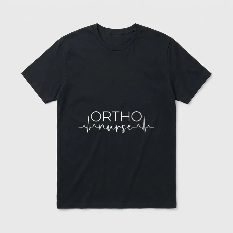 Orthopedic Nurse Heartbeat Ortho Nursing RN T-Shirt – Classic T-Shirt in Black