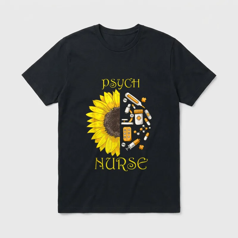 She Became a Psych Nurse Psychiatric T-Shirt – Classic T-Shirt in Black