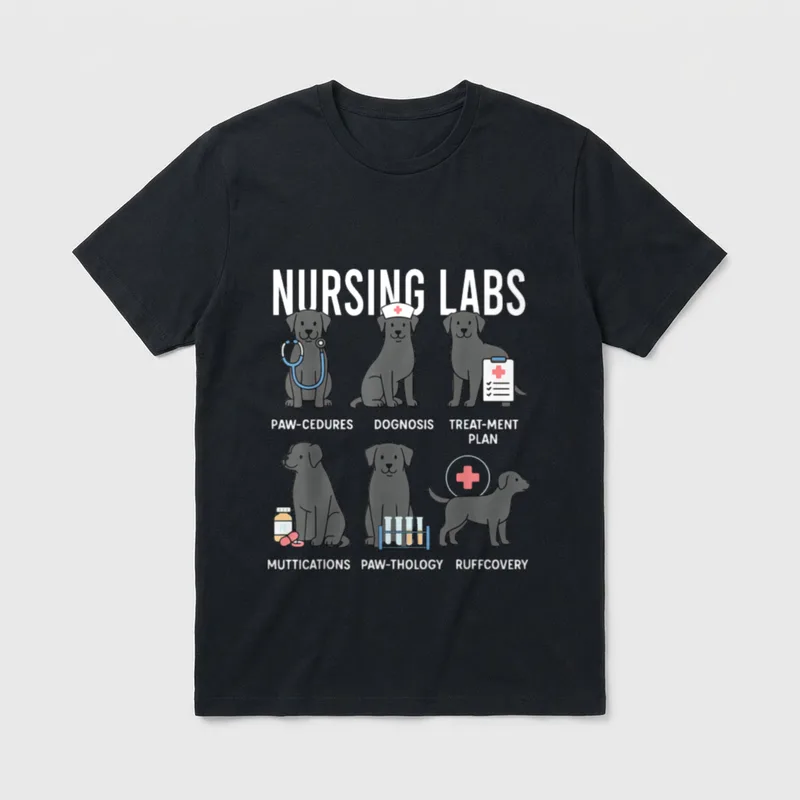 Labrador Retriever RN Nurse Lab Dogs T-Shirt – Classic T-Shirt in Black