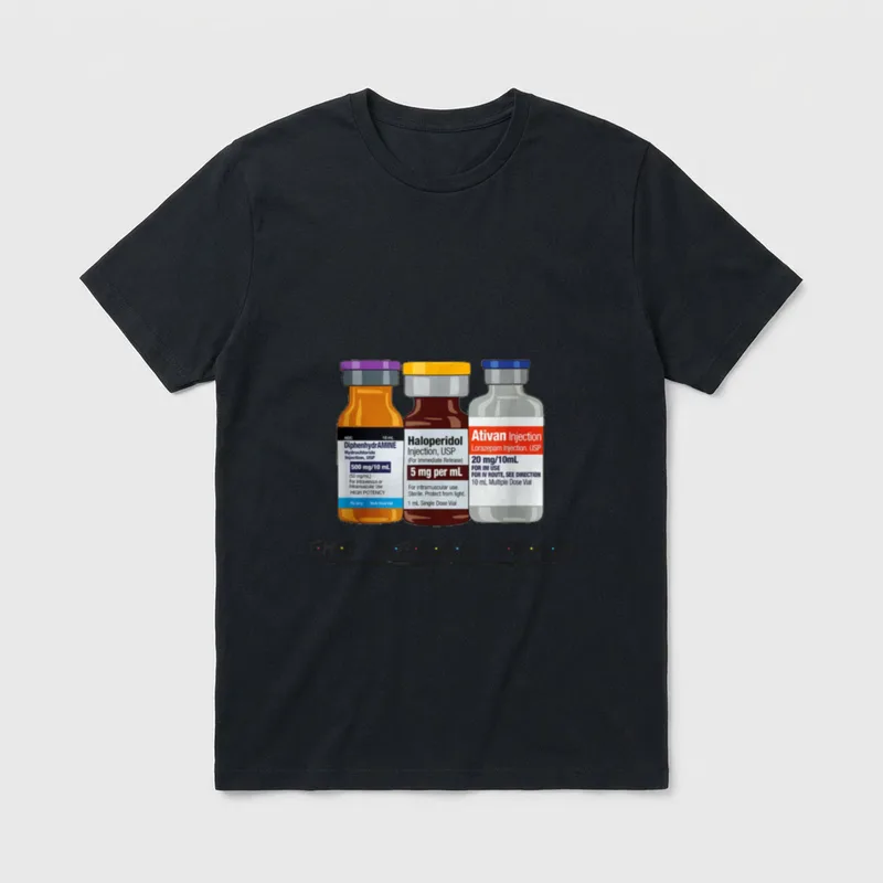 The Dream Team Nurse Rn LPN T-Shirt – Three medication vials with the dream team printed below – Classic T-Shirt in Black