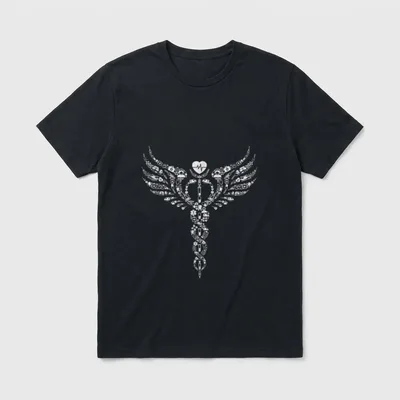 Nurse Caduceus Medical Symbol Nursing T-Shirt – Classic T-Shirt in Black