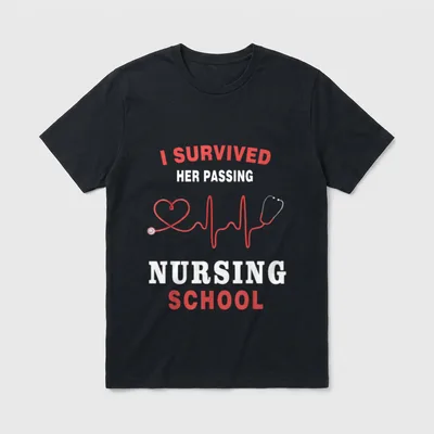 I Survived Her Passing Nursing Mom's T-Shirt – Classic T-Shirt in Black