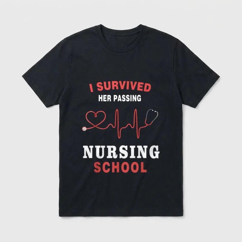 I Survived Her Passing Nursing Mom's T-Shirt – Classic T-Shirt in Black