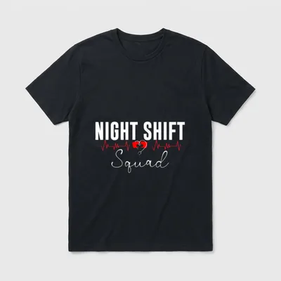 Night Shift Squad Team Nursing Lightweight T-Shirt – Classic T-Shirt in Black