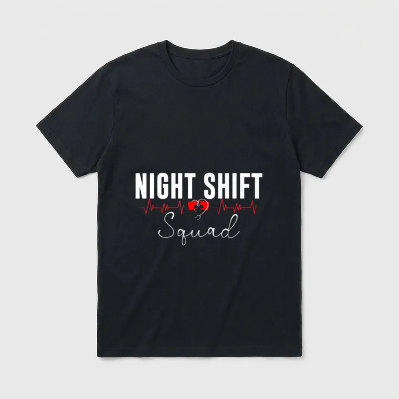 Night Shift Squad Team Nursing Lightweight T-Shirt – Classic T-Shirt in Black