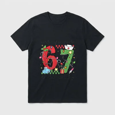 67 School Nurse Christmas Six Seven T-Shirt – Number of ice packs 67 handed out today graphic – Classic T-Shirt in Black
