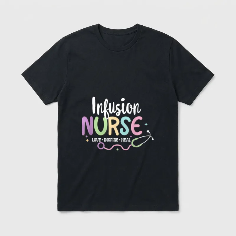 Nursing Matching Certified Registered Nurse Infusion T-Shirt – Classic T-Shirt in Black