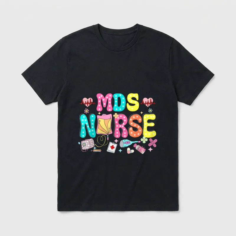 MDS Nurse Heart Valentines Day Medical T-Shirt – Classic T-Shirt in Black
