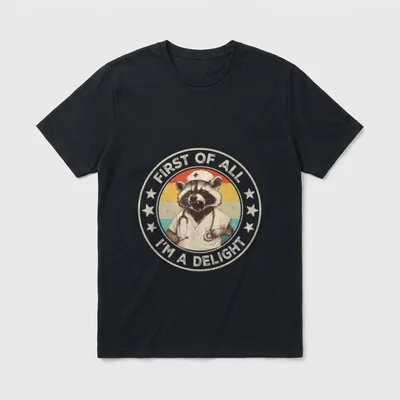 All I'm a Delight Raccoon Lover T-Shirt – FIRST OF ALL I'M A DELIGHT – Classic T-Shirt in Black