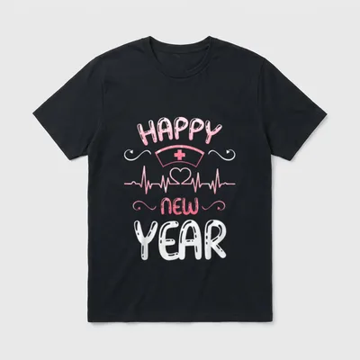 Happy New Year Nurses Years Eve T-Shirt – Classic T-Shirt in Black