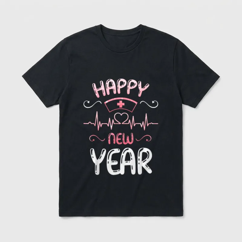 Happy New Year Nurses Years Eve T-Shirt – Classic T-Shirt in Black