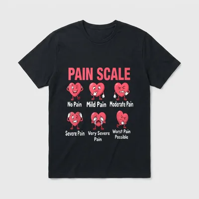 Pain Scale Nurse Valentines Nurses Heart T-Shirt – Classic T-Shirt in Black