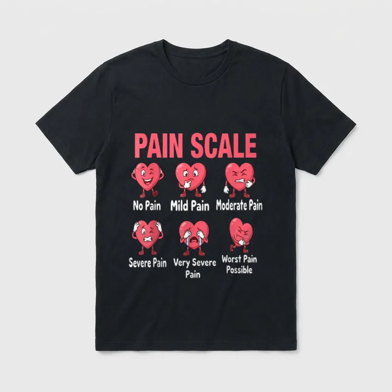 Pain Scale Nurse Valentines Nurses Heart T-Shirt – Classic T-Shirt in Black