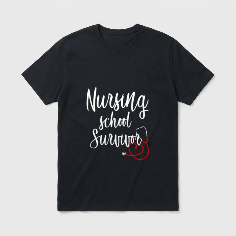 Nursing School Survivor Achievement T-Shirt – Classic T-Shirt in Black