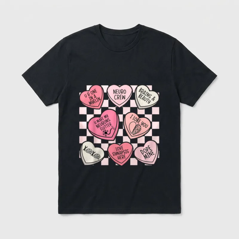 Neurology Nursing Valentines Neuro Nurse Neurologist T-Shirt – Classic T-Shirt in Black