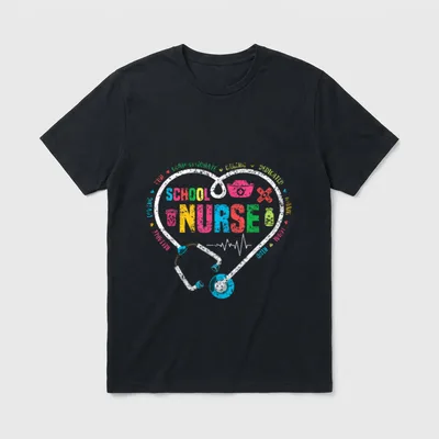 School Nurse Nurses Nursing Job T-Shirt – SCHOOL NURSE – Classic T-Shirt in Black