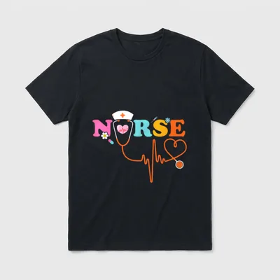 Heartbeat Nurse Nursing Family Friends T-Shirt – Classic T-Shirt in Black