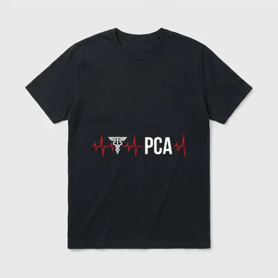 PCA Heartbeat Patient Care Assistant Nurse T-Shirt – Classic T-Shirt in Black