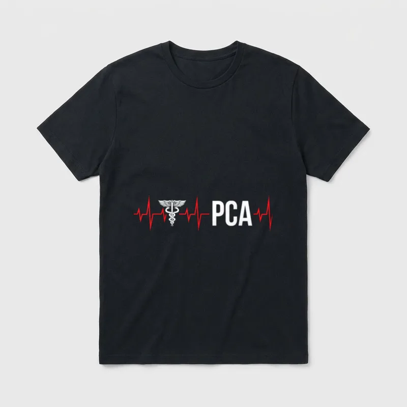 PCA Heartbeat Patient Care Assistant Nurse T-Shirt – Classic T-Shirt in Black