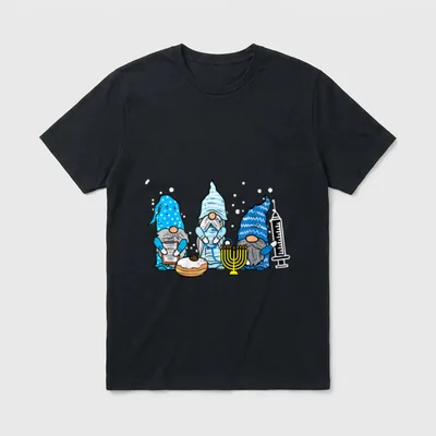 Hanukkah Gnomes Nurse Chanukah T-Shirt – Classic T-Shirt in Black