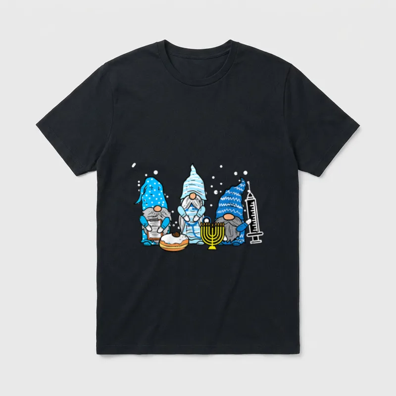 Hanukkah Gnomes Nurse Chanukah T-Shirt – Classic T-Shirt in Black