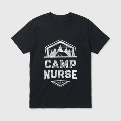 CAMP NURSE Camping Trip Campground Staff T-Shirt – Classic T-Shirt in Black