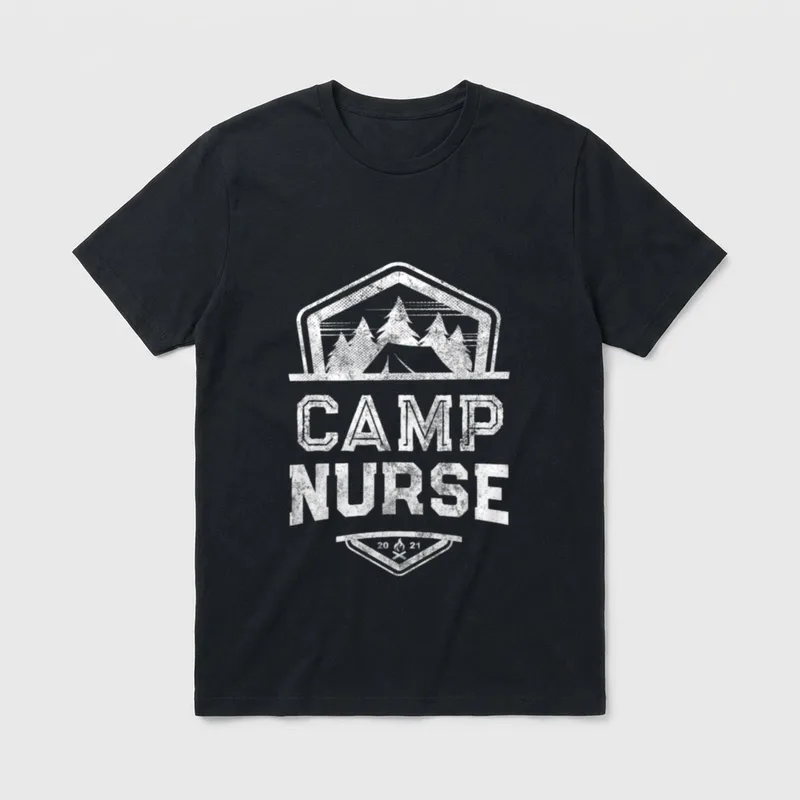 CAMP NURSE Camping Trip Campground Staff T-Shirt – Classic T-Shirt in Black
