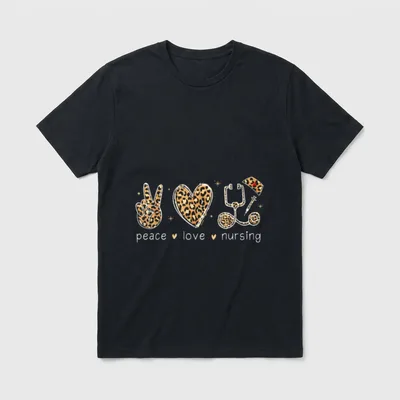Peace Love Nursing Nurse Life Nurses T-Shirt – Classic T-Shirt in Black