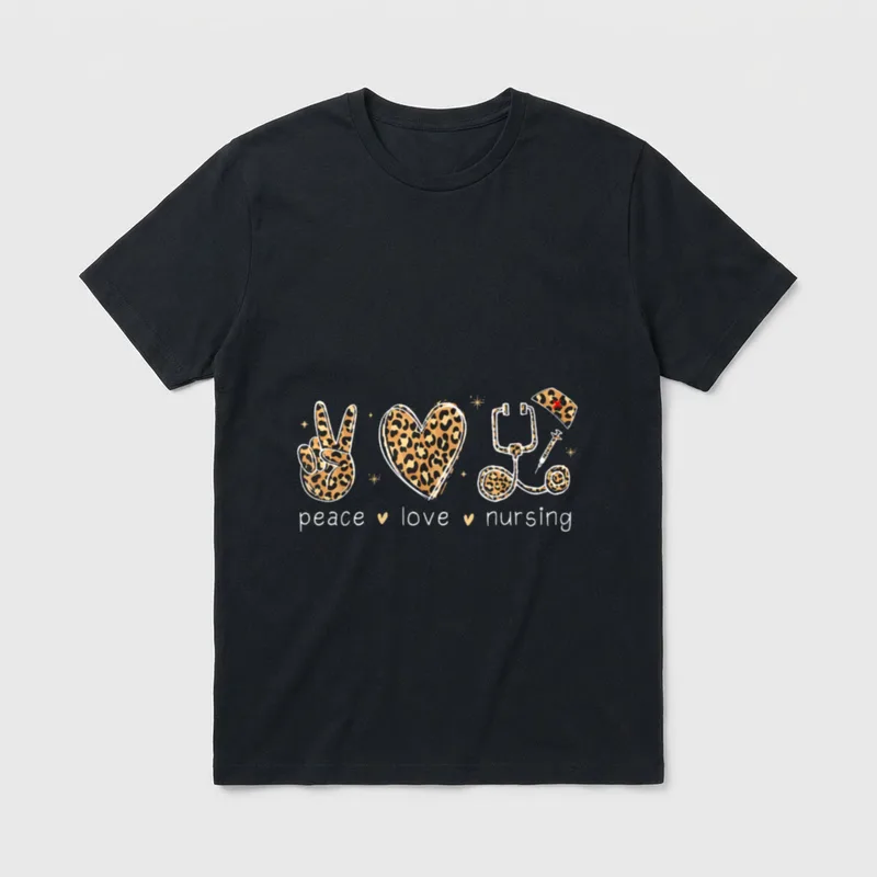 Peace Love Nursing Nurse Life Nurses T-Shirt – Classic T-Shirt in Black