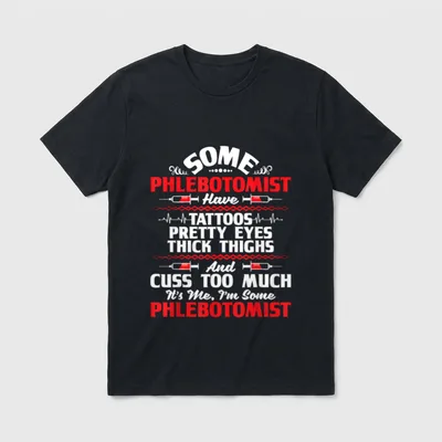 Pretty Eyes Tattoo Phlebotomy Nurse T-Shirt – Classic T-Shirt in Black