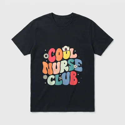 Nurse Club Registered Nursing Students Groovy T-Shirt – Classic T-Shirt in Black