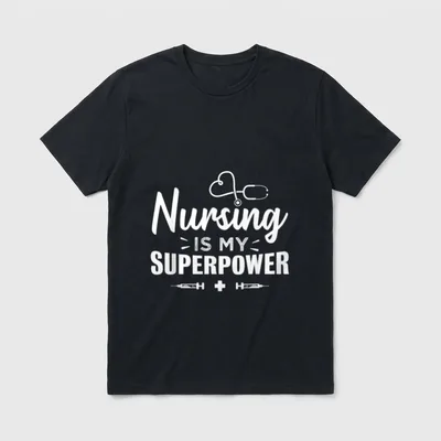 Nursing Is My Superpower Ideal T-Shirt – Classic T-Shirt in Black