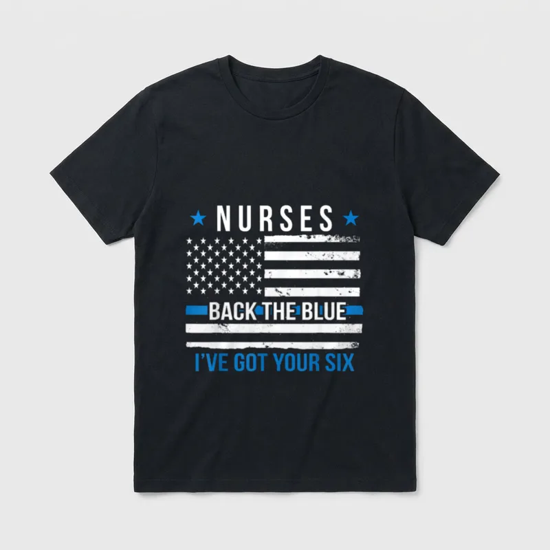 Nurses Back the Blue I've Six T-Shirt – Classic T-Shirt in Black