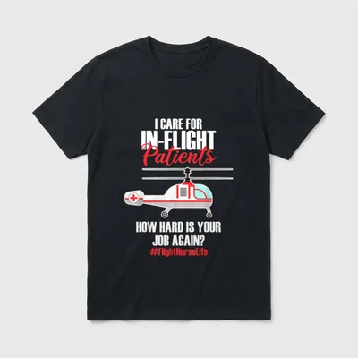 Flight Nurse Helicopter Nursing Aeromedical T-Shirt – Classic T-Shirt in Black