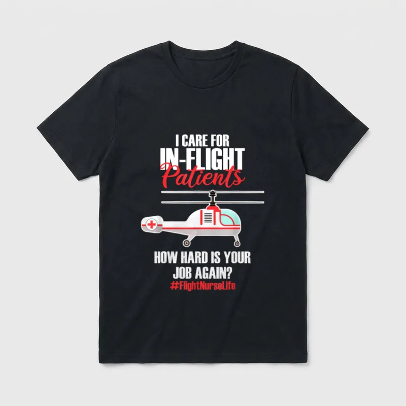 Flight Nurse Helicopter Nursing Aeromedical T-Shirt – Classic T-Shirt in Black