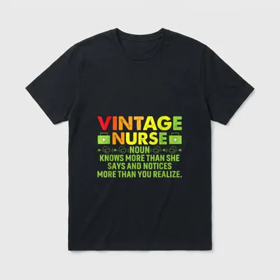 Vintage Nurse Definition Nursing Noun T-Shirt – Classic T-Shirt in Black
