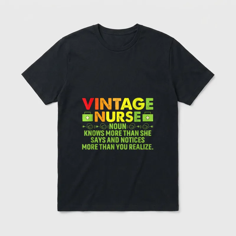Vintage Nurse Definition Nursing Noun T-Shirt – Classic T-Shirt in Black