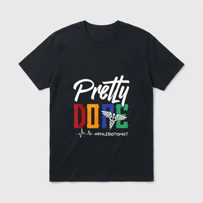 Phlebotomist Heartbeat Medical Nurse Syringe Lab T-Shirt – Classic T-Shirt in Black