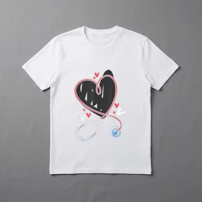 Heart Stethoscope Medical School Nursing Study T-Shirt – Classic T-Shirt in Black