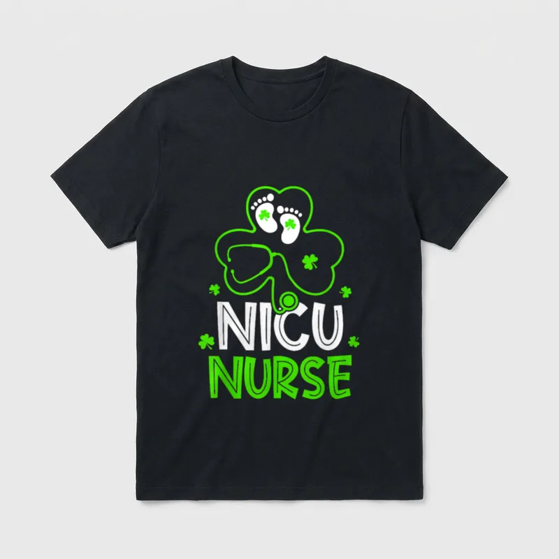 NICU Nurse Life Stethoscope Nursing Happy T-Shirt – Classic T-Shirt in Black