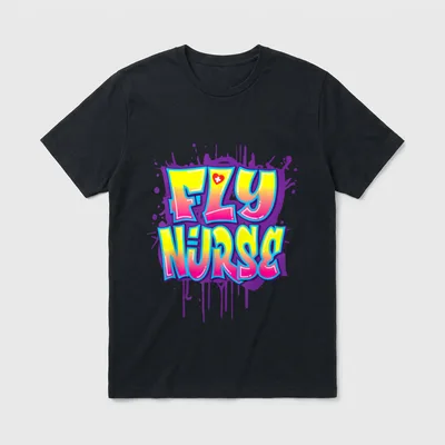 Nursing 80s 90s Rap Fly Nurse T-Shirt – Classic T-Shirt in Black