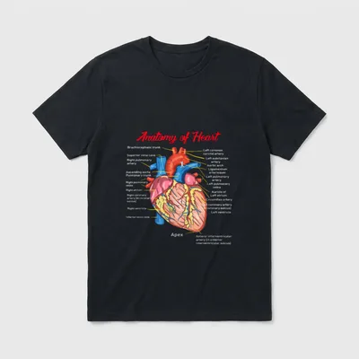 Nurse Anatomy of Heart Art T-Shirt – Classic T-Shirt in Black