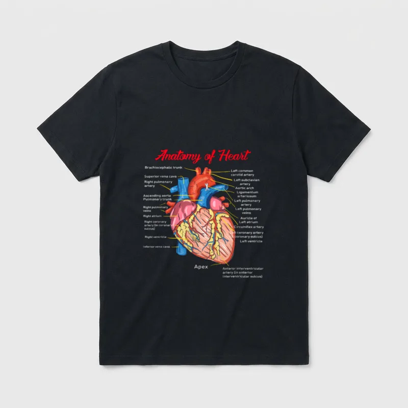 Nurse Anatomy of Heart Art T-Shirt – Classic T-Shirt in Black