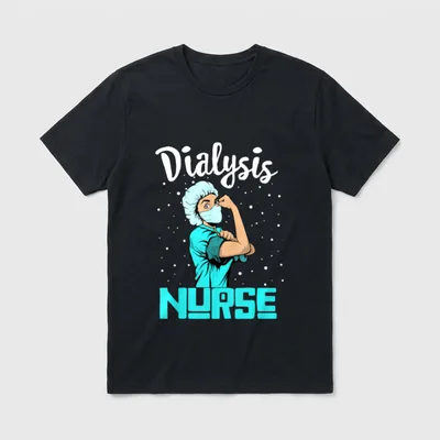 Dialysis Nurse Rosie the Riveter Nursing T-Shirt – Classic T-Shirt in Black